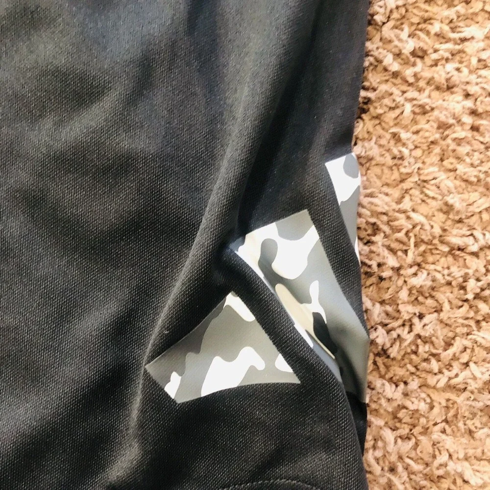 Adidas Mens 2XL Black Aeroready Camo Logo Athletic Training Shorts 7 Inch Inseam